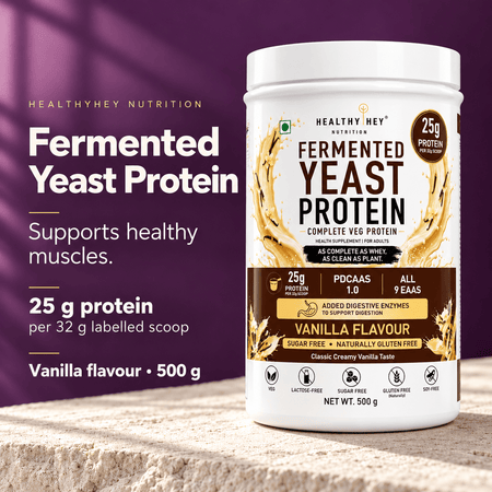 HealthyHey Sports Powder Fermented Yeast Protein Helps Muscle Protein Synthesis Supports Healthy - 500g