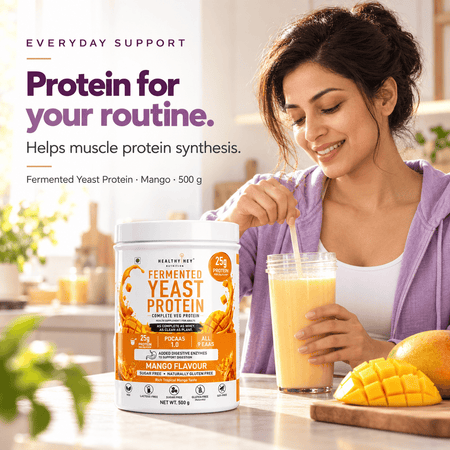 HealthyHey Sports Powder Fermented Yeast Protein Helps Muscle Protein Synthesis Supports Healthy - 500g