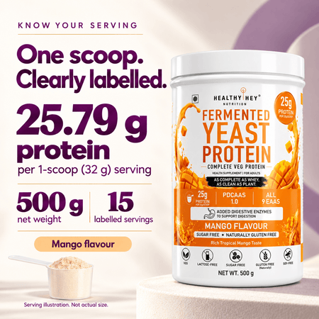 HealthyHey Sports Powder Fermented Yeast Protein Helps Muscle Protein Synthesis Supports Healthy - 500g