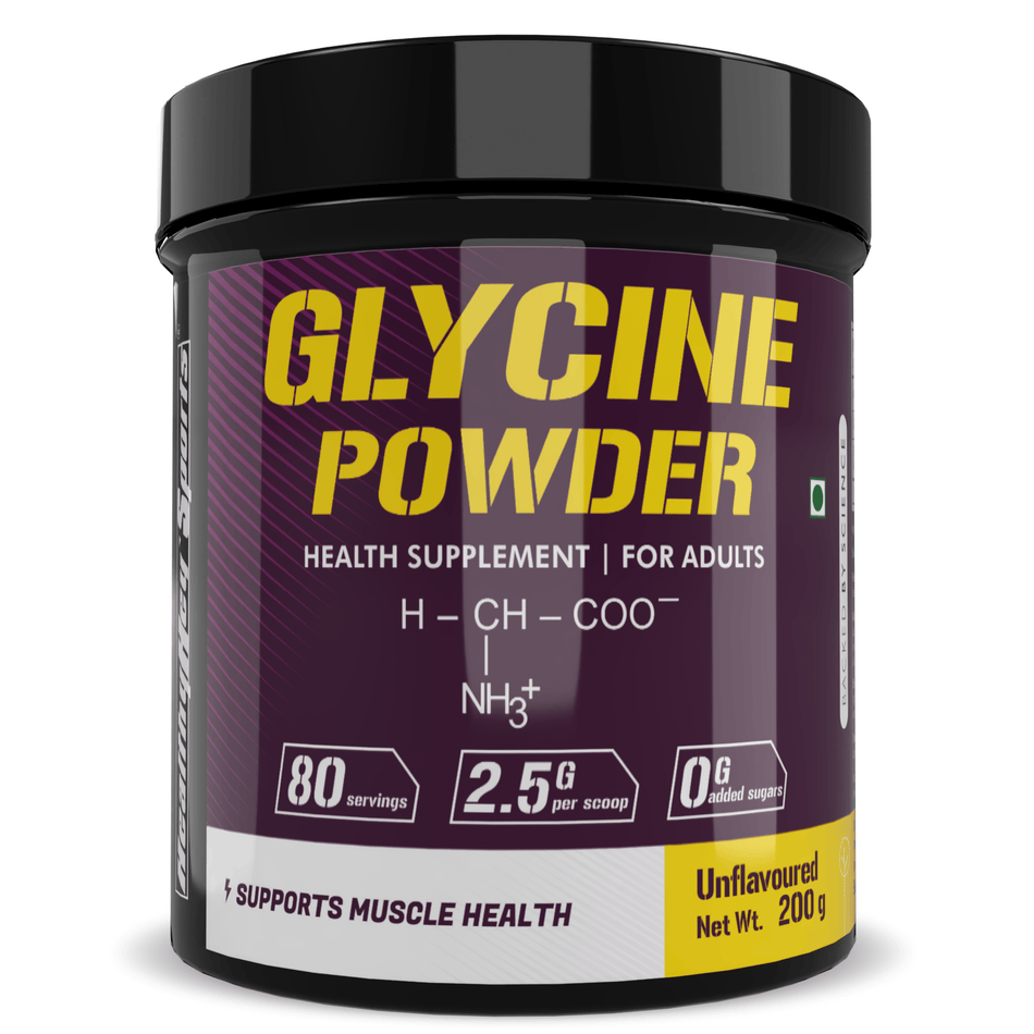 HealthyHey Sports Powder Glycine Powder, - Amino Acid Supplement - Support Muscle Health - 200 gram - 80 Servings