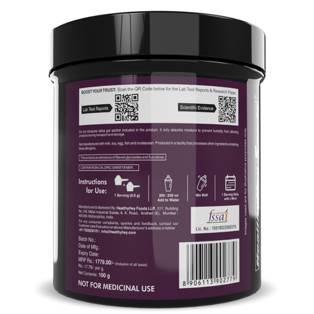 HealthyHey Sports Powder HMB Calcium,Supports Strength,endurance & muscle recovery Hydroxyl Methyl Butyrate Powder Lemon Flavour 100g