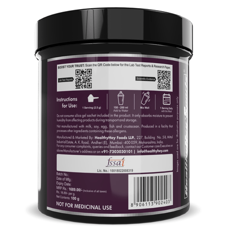 HealthyHey Sports Powder L-Serine Powder, Support Brain Health - 100g - Unflavoured