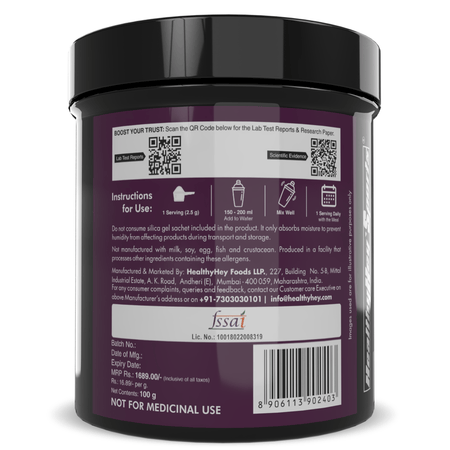 HealthyHey Sports Powder L-Serine Powder, Support Brain Health - 100g - Unflavoured