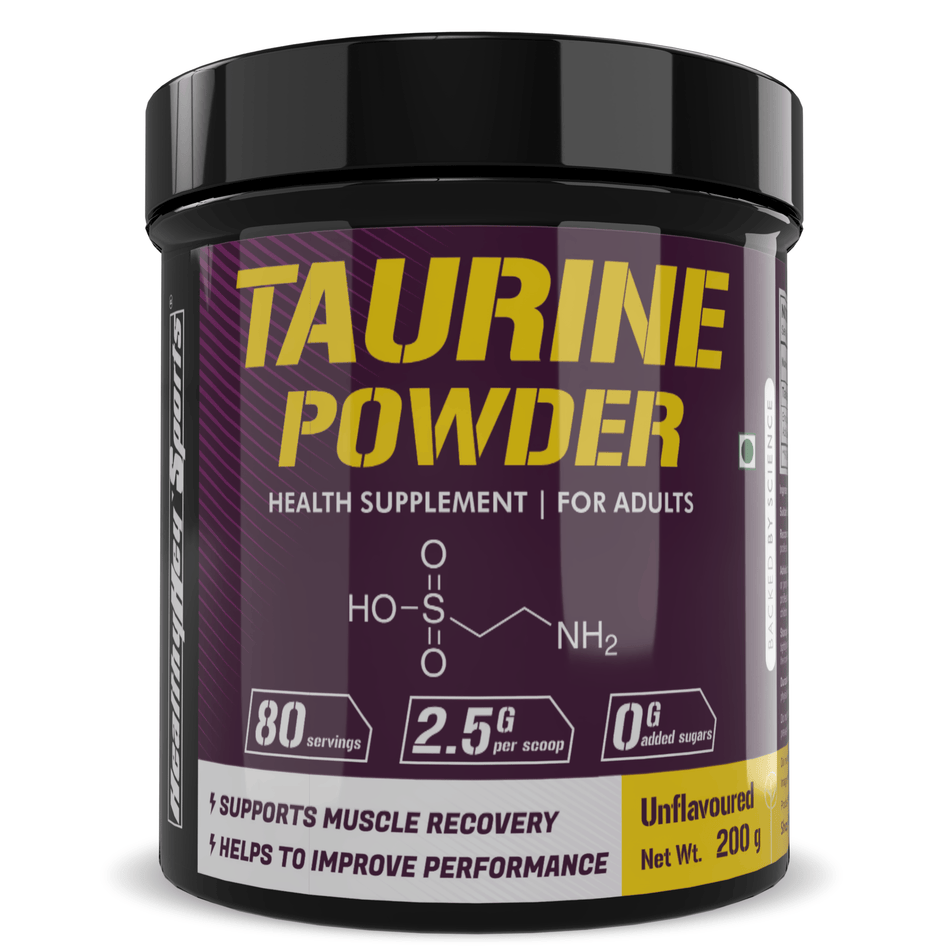 HealthyHey Sports Powder Taurine Powder, Support Muscle Recovery -Amino Acid Supplement - Improve Performance & Helps Recovery - 200 gram - 80 Servings