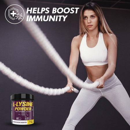 L-Lysine Powder,Supports Calcium Absorption - Cranberry Flavoured - 200g - HealthyHey Nutrition