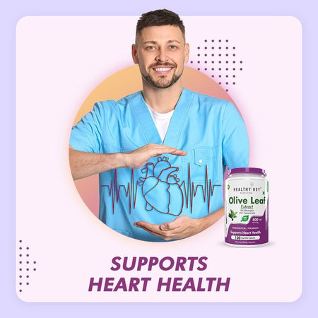 Olive Leaf Extract, Support Heart Health Super Strength: 10% Oleuropein -120 Veg Capsules - HealthyHey Nutrition